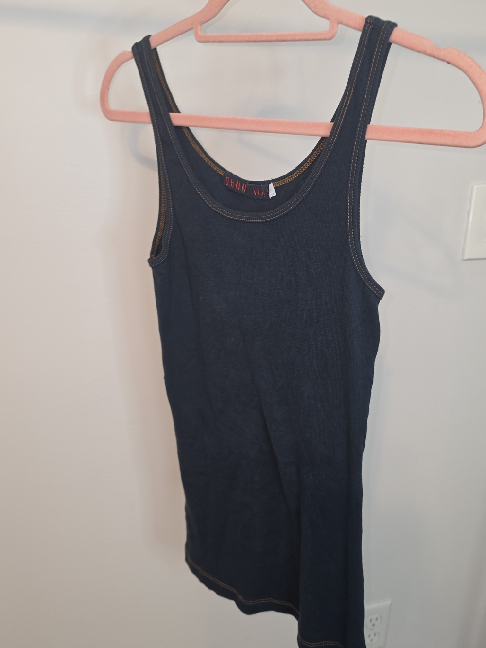 Johnny Was Black Tank with Contrast Stitching